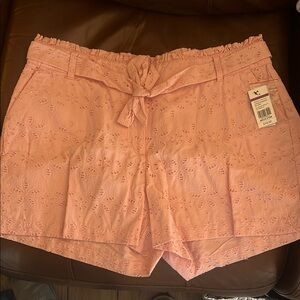 Pink Eyelet Women's Shorts